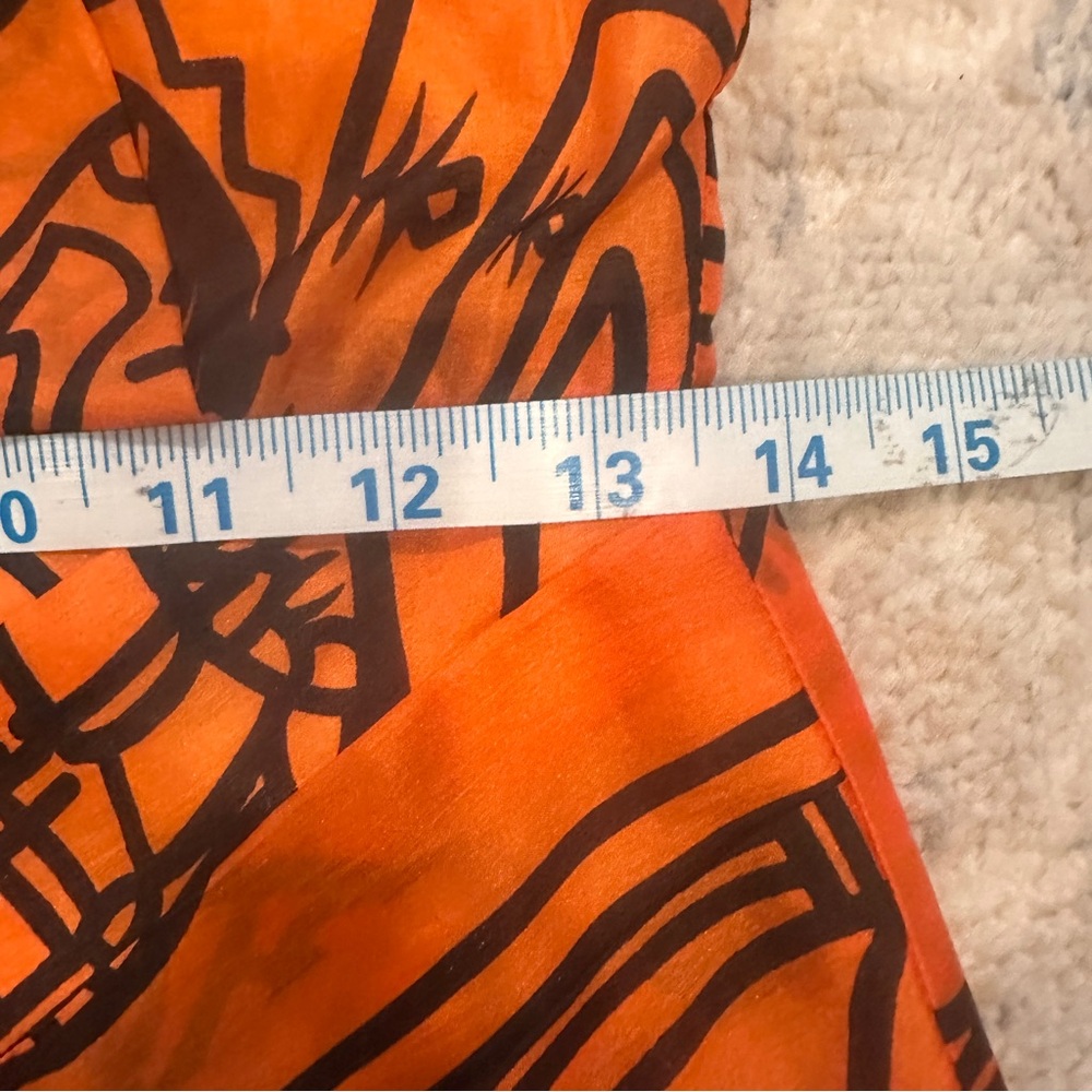 Aryn K.100% Silk Dress For Anthropologie Burnt‎ Orange and Black Sz Small - Picture 14 of 16